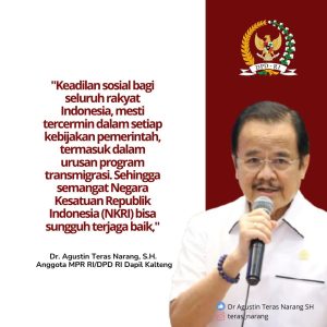 Anggota DPD RI Agustin Teras Narang